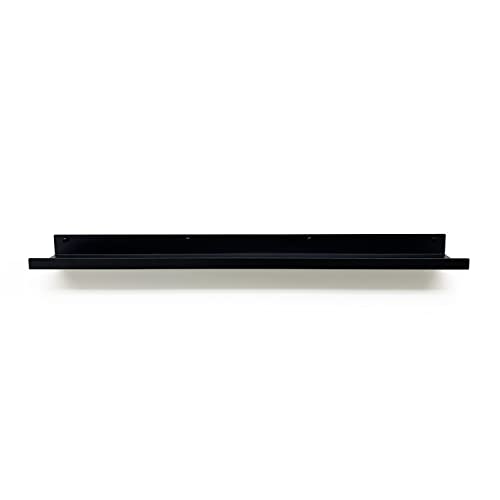 Mitus Floating Display Shelf - Wall Mounted - Modern Industrial Metal Channel Ledge Black, 36 inch - color: Black, size: 36 in