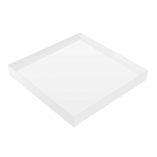 Clear Acrylic Display Block – Solid Polished Plexiglass Riser for Jewelry, Figurines, Retail Showcase & Home Decor – Sturdy Acrylic Cube Stand (8" x 8" x 1") - size: 8" x 8" x 1"