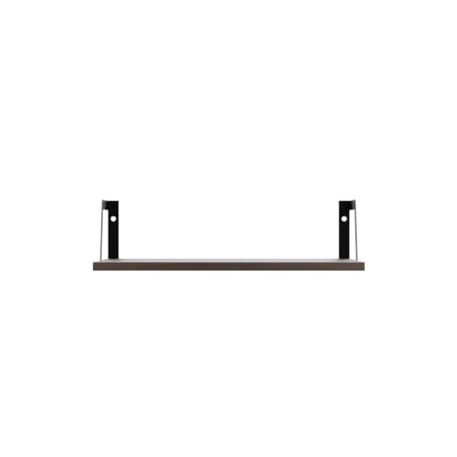 SRIWATANA Floating Shelves Wall Mounted Set of 2 Rustic Wood Shelves with Large Capacity(Dark Walnut) - color: Dark Walnut