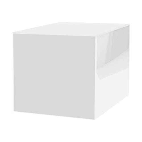 Marketing Holders 12” White Acrylic Display Box with One Open Side No Lid Versatile Square White Merchandise Storage Bin or Retail Product Riser No Assembly - color: 12" White