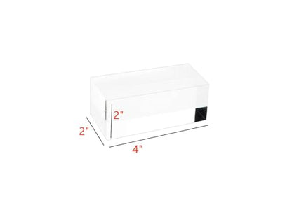 Clear Polished Acrylic Cube Display Stand - Acrylic Square Jewelry Showcase Holder (2" x 2" x 4") - size: 2" x 2" x 4"