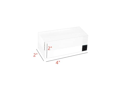 Clear Polished Acrylic Cube Display Stand - Acrylic Square Jewelry Showcase Holder (2" x 2" x 4") - size: 2" x 2" x 4"