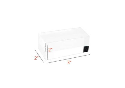 Clear Polished Acrylic Cube Display Block Jewelry Stand Ring Showcase Holder (2" x 2" x 3") - size: 2" x 2" x 3"