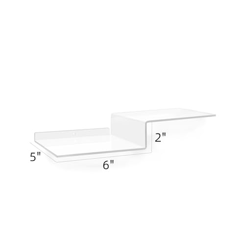 SetGame 2-Pack Acrylic Shelves Z-Shaped Display Stand Wall Mounted, 12 Inch Wall Storage Organizer for Toys, Books, Plants, Photos Album, Suit for Office, Living Room, Room Decor (Clear) - color: Clear
