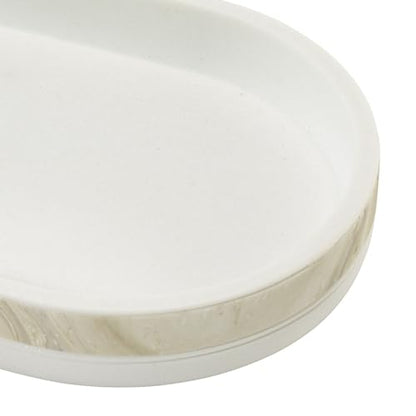 Izod – Vanity Tray, Hand-Painted Resin with Marble Detail, Contemporary Home Decor – Perfect for Organizing Toiletries, Cosmetics and Bathroom Essentials (Tidal) - size: 10" x 5.5" x 1.2"
