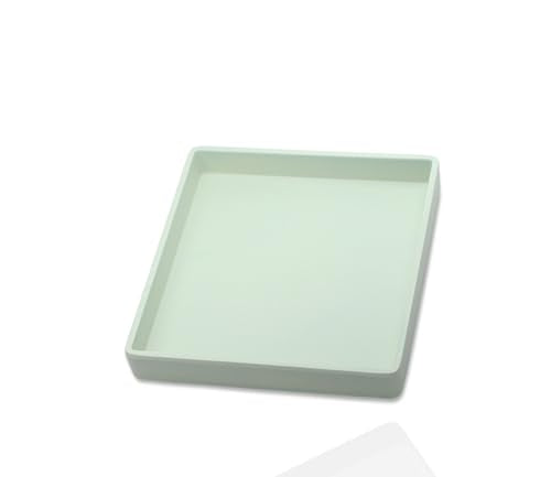 Small Square Serving Tray (5.9 inch), Durable Green Tray for Desserts & Organization, Lightweight for Coffee, Drinks, Party, Seasoning, Perfume and Display. - color: Green - 1 Tray, size: 5.9" x 5.9" x 0.8"