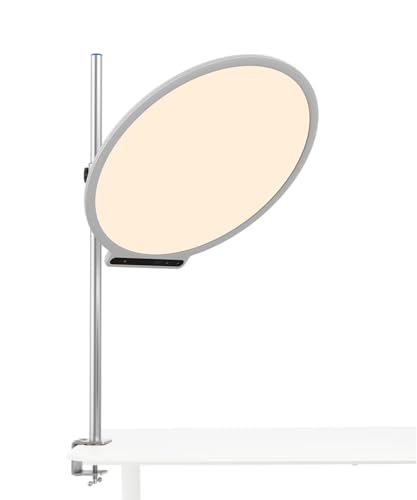 amaran Verge Max LED Video Light,60W Bi-Color 22in Circular Edge-lit Panel Light,APP Control with Desk Clamp Stand Dimmable Desk Light for Home Office, Gaming, Podcast, Live Streaming (White) - color: White