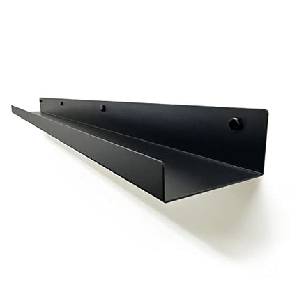 Mitus Floating Display Shelf - Wall Mounted - Modern Industrial Metal Channel Ledge Black, 36 inch - color: Black, size: 36 in