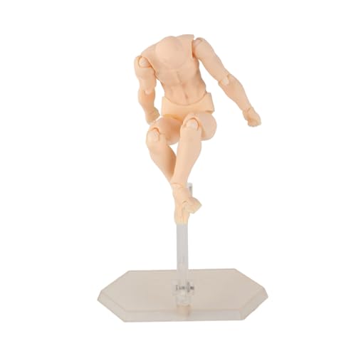 Action Figure Body, PVC Drawing Mannequin with Metal Holder, 5.1x2.0 Inch, Articulated Poseable Model for Artists - color: Skin Color #11