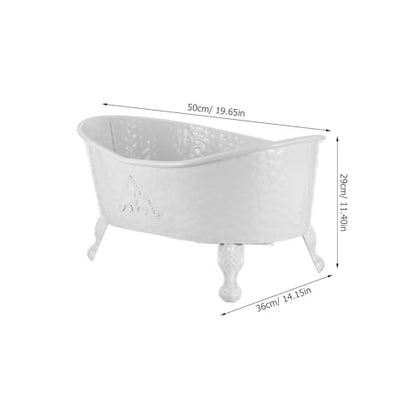 UKCOCO Newborn Photo Prop Bathtub: Baby Photography Prop for Photoshoot, White Iron Bathtub for Baby Photo Shoot, 19. 7 X 14. 2 X 11. 4 Inch