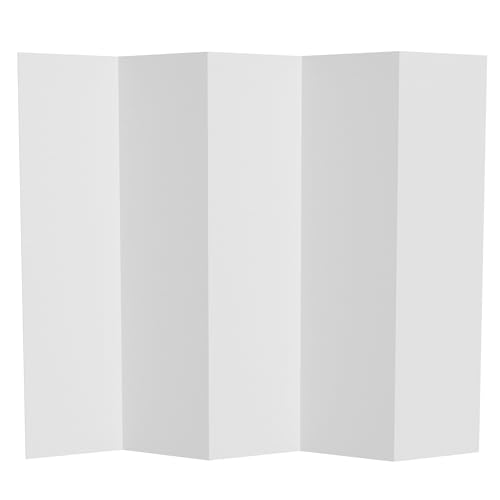 6 ft. Tall White Temporary Cardboard Folding Screen - 5 Panel - size: 6 ft Tall - 5 Panel