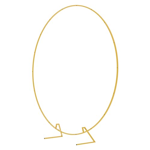 Wokceer Round Backdrop Stand 7.2FT Circle Balloon Arch Frame Circle Backdrop Stand Gold Round Arch for Wedding Birthday Party Bridal Shower Anniversary Event Ceremony Decoration - color: Gold, size: 7.2 ft