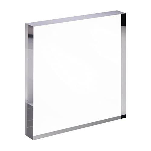 CiaoHER 1in Thickness 12in Square Acrylic Cube Display Block Clear Polished Pedestal Stand Riser Solid Base 12" x 12" x 1", 1 Pack