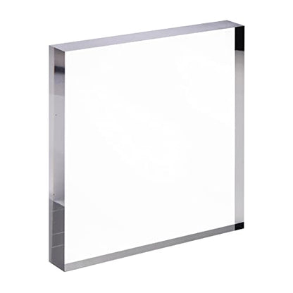 CiaoHER 1in Thickness 12in Square Acrylic Cube Display Block Clear Polished Pedestal Stand Riser Solid Base 12" x 12" x 1", 1 Pack
