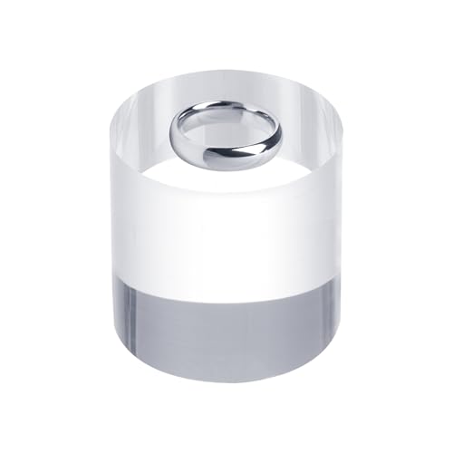 uxcell Acrylic Cylinder Display Blocks, 40 x 40 mm/1.6" x 1.6" Clear Jewelry Display Base Polished Cube Riser Stand Display Holder Base for Bracelet Ring Jewelry Cosmetics Crafts - size: 40 x 40mm