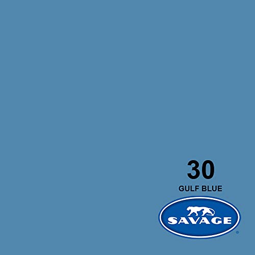 Savage Seamless Paper Photography Backdrop - Color #30 Gulf Blue, Size 26 Inches Wide x 36 Feet Long, Backdrop for Tabletop Product Photography and Crafting - Made in USA - size: 26 in x 36 ft