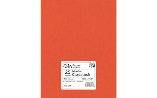 Cdstk Muslin 8.5x11 74lb 25pc Pk ConstructinOrange - color: Construction Orange