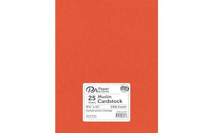 Cdstk Muslin 8.5x11 74lb 25pc Pk ConstructinOrange - color: Construction Orange