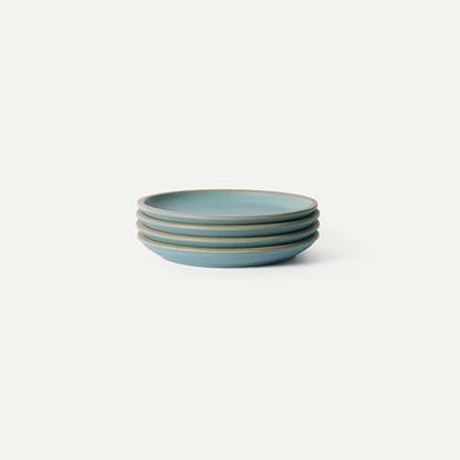 MORA Medium Plates Set of 4, 8.5 inch Ceramic Pottery Salad Plates - Microwave, Oven and Dishwasher Safe - Iris - color: Iris