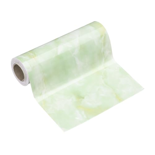 HARFINGTON Wood Grain Wallpaper Border 6" x 16.4ft PVC Self-Adhesive Textured Frame Sticker Waterproof Wall Decorative Wallpaper for Floor Door Table Cabinets Desk, Agate Green - color: Agate Green, size: 6" x 16.4ft