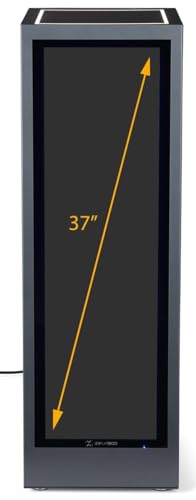 Displays2go Pedestal Display with Digital Sign with Rear Locking Storage Compartment (DF037NLB)