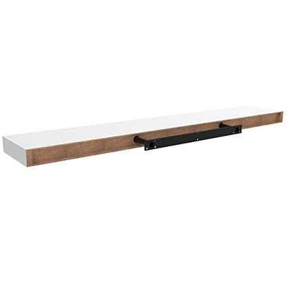 Ballucci Floating Shelf, 36" Wood Wall Shelf with Invisible Brackets for Bathroom, Living Room, Bedroom, Kitchen, Nursery, 6" Deep, White - color: White, size: 36" - 1 Piece