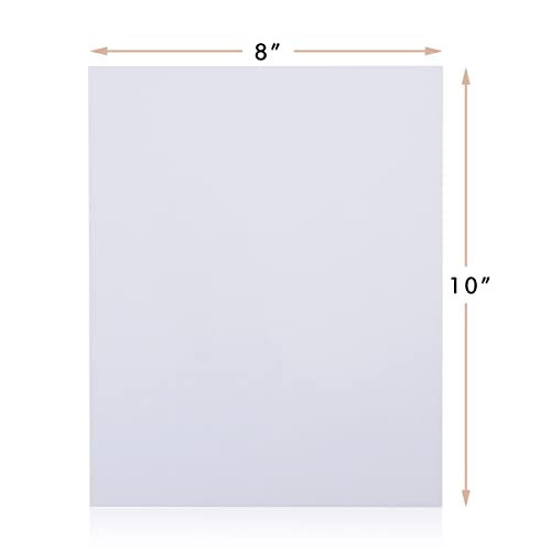 Falling in Art 50 Pack Acid-Free Mat Boards - 8x10 Uncut White Backing Boards, 4 - Ply Thickness Backer Boards for Photos, Pictures, Frames, Artworks and Prints - size: 8*10-50 Pack