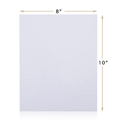 Falling in Art 50 Pack Acid-Free Mat Boards - 8x10 Uncut White Backing Boards, 4 - Ply Thickness Backer Boards for Photos, Pictures, Frames, Artworks and Prints - size: 8*10-50 Pack