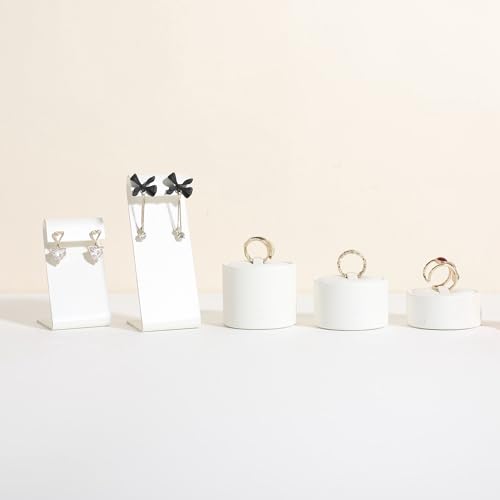 White earring holder for girls, Leather earring display stand for selling, Jewelry earring hanger for boutique store【White-Earring stand-2pcs】