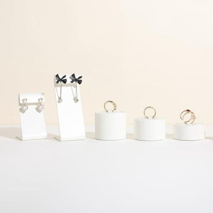 White earring holder for girls, Leather earring display stand for selling, Jewelry earring hanger for boutique store【White-Earring stand-2pcs】