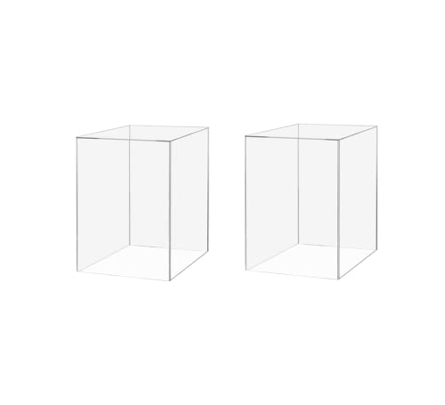 2 Pack Food Riser for Buffet Table Clear Acrylic Box 6" x 9" Display Stand Hollow Bottom No Lid for Catering and Events No Assembly by Marketing Holders - size: 6"w x 9"h