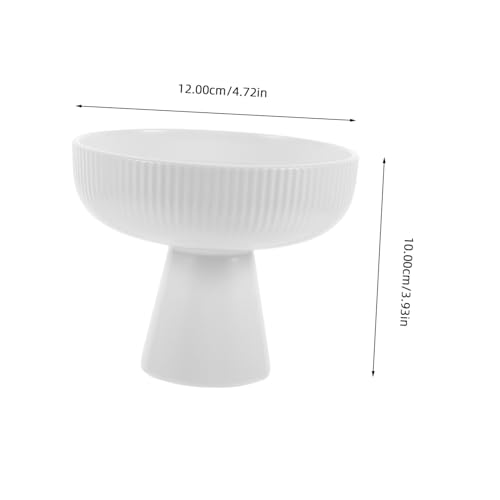ABOOFAN Nordic Style Ceramic Dessert Bowl White Multi Function Food Serving Bowl for Ice Cream Fruit Salad Creative Design for Parties Family Gatherings Restaurants Photo Props