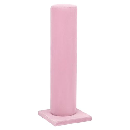 AUEAR, Velvet Vertical Tower Display Bracelet Hair Band T-Bar Holder for Headband Scrunchie (Pink, Square Bottom, 1-Pack)