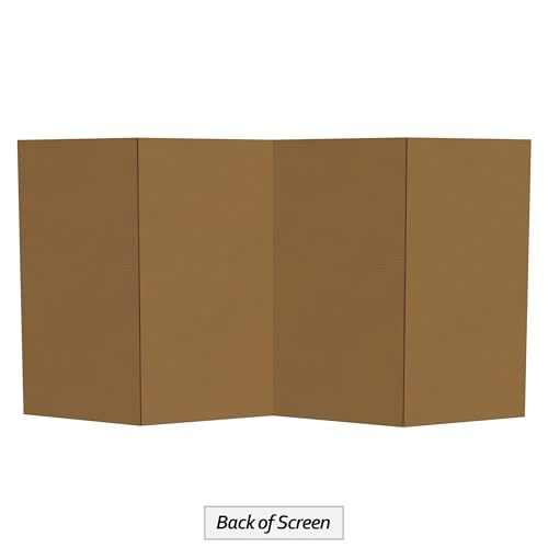 3 ft. Short White Temporary Cardboard Folding Screen - 4 Panels - size: 3 ft Short - 4 Panel
