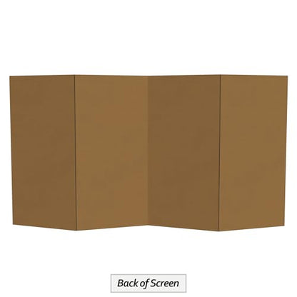 3 ft. Short White Temporary Cardboard Folding Screen - 4 Panels - size: 3 ft Short - 4 Panel