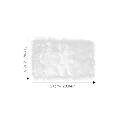 Luxshiny Fluffy Nail Background Fabric for Photography, Plush Mesh Backdrop for Nail Salon Photo Studio, White Soft Texture Flat Lay Photo Prop for Manicure Display