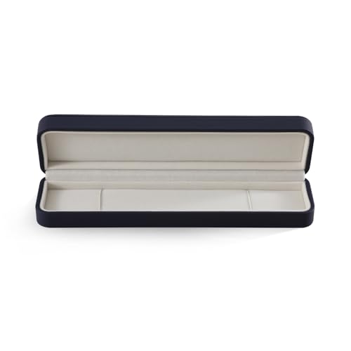 Necklace Box Gift, Leather Necklace Boxes,Blue Necklace Storage Box Luxury Gift Box For Engagement, Birthdays - color: Dark Blue, size: Long Chain Box