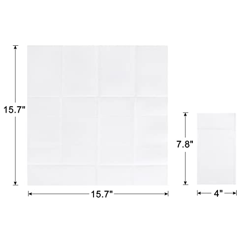 Linen-Feel White Paper Napkins, Cloth Like Dinner Napkins with Built-in Flatware Pocket, Pre-Folded Absorbent Disposable Guest Paper Hand Towels for Bathroom, Weddings Party (50 Pack) - color: white