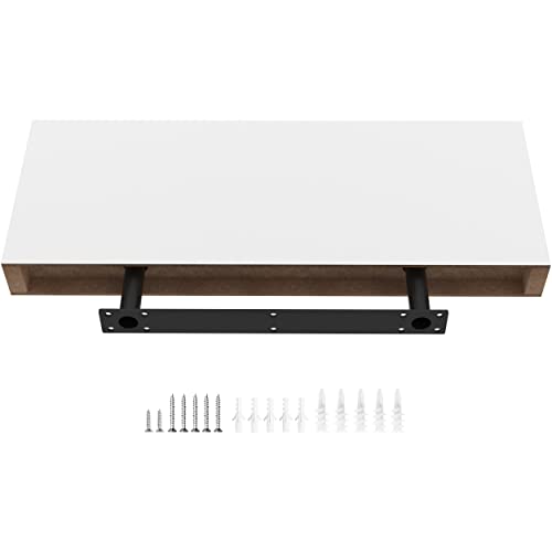 Ballucci Floating Shelf, 36" Wood Wall Shelf with Invisible Brackets for Bathroom, Living Room, Bedroom, Kitchen, Nursery, 6" Deep, White - color: White, size: 36" - 1 Piece