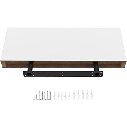 Ballucci Floating Shelf, 36" Wood Wall Shelf with Invisible Brackets for Bathroom, Living Room, Bedroom, Kitchen, Nursery, 6" Deep, White - color: White, size: 36" - 1 Piece