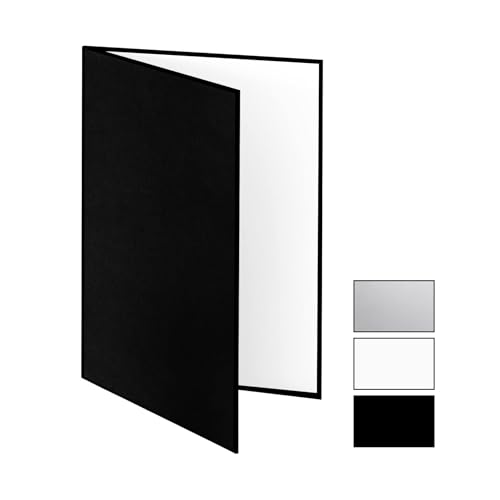 2PCS 3 in 1 12"x8" Photography Light Reflector Cardboard, A4 Paper Folding Light Diffuser Board for Studio, Still Life, Product Shooting - Black, Silver, White - color: Black/Silver/White, size: A4