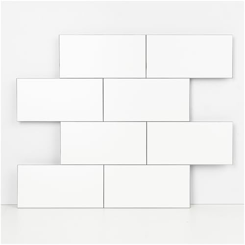 10- Sheet Polished White Peel and Stick Backsplash, 12’’Luxury PVC Ceramic Look Self Stick Subway Tiles, Waterproof Peel and Stick Wall Tiles for Kitchen and Bathrrom - color: Soft-Glossy White