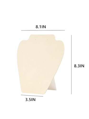 Coward 4 Pcs/Set Velvet Necklace Display for Selling, Jewelry Holder Stand for Show, Necklace Organizer Rack for Store Home Show (Beige) - color: Beige