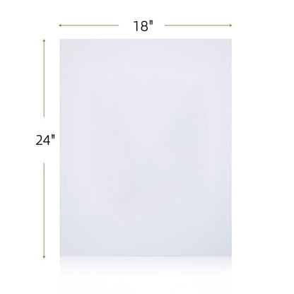 Falling in Art 50 Pack Acid-Free Mat Boards - 18x24 Uncut White Backing Boards, 4 - Ply Thickness Backer Boards for Photos, Pictures, Frames, Artworks and Prints - size: 18*24-50 Pack