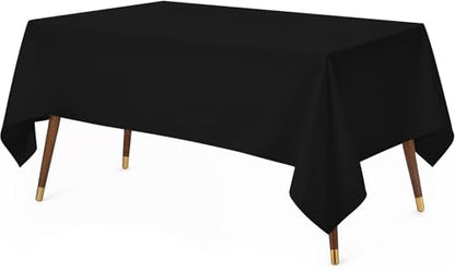 Utopia Kitchen Rectangle Table Cloth 1 Pack, Tablecloth Machine Washable, Polyester Table Cover for Dining, Buffet Parties, Picnics, Events, Weddings and Restaurants (90x132 Inches, Black) - color: Black, size: 1 Pack 90x132 Inch Tablecloth