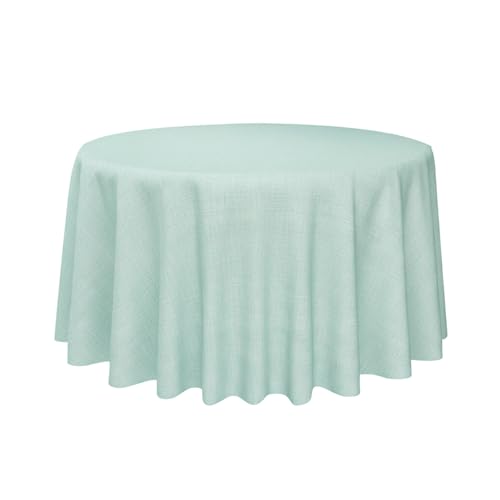 Table Cloth Round Waterproof Faux Linen Table Cover for Dining,Parties Wedding Sage Green Farmhouse 70x70 Stain Resistant Wrinkle Free Decorative 1 Pack - color: Sage Green, size: 70X70 ROUND