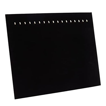 Genie Crafts 2 Pack Jewelry Display for Selling, Black Velvet Boutique Necklace Stands Boards with Hooks for Pop Up Shop (15 x 12 x 4.5 In)