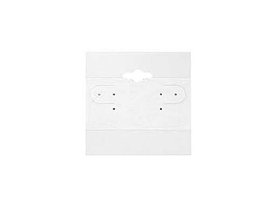 The Display Guys 100-pc Earring Cards for Selling - Jewelry Hanging Earring Display Cards, Earring Holder Cards (White Flocked, 2 x 2) Fit 3 Pairs - color: White Plain, size: 2" X 2"