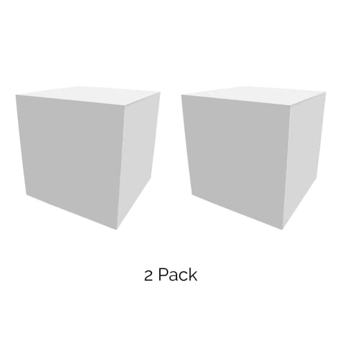 2 Pack 10 Inch White Acrylic Display Box with One Open Side No Lid Versatile Square Merchandise Storage Bin or Retail Product Riser by Marketing Holders - size: 10"w x 10"h