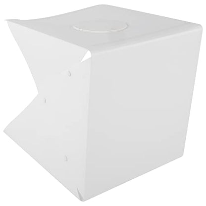 40cm LED Foldable Lightbox, Photography Softbox with Adjustable Brightness and 6 Color Backgrounds, 140pcs Light Chips for Jewelry Product Photo